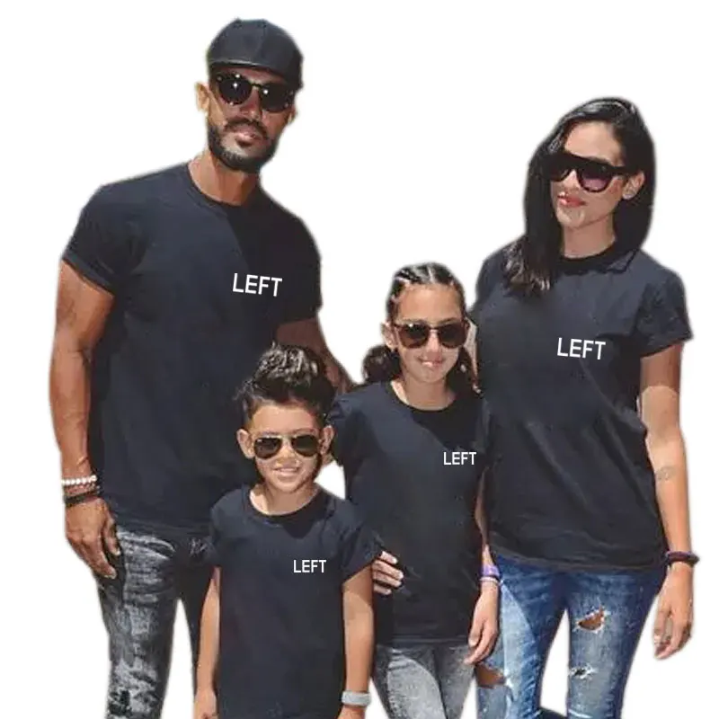 Семейная одежда с левым принтом одинаковые комплекты для мамы и дочки папы сына