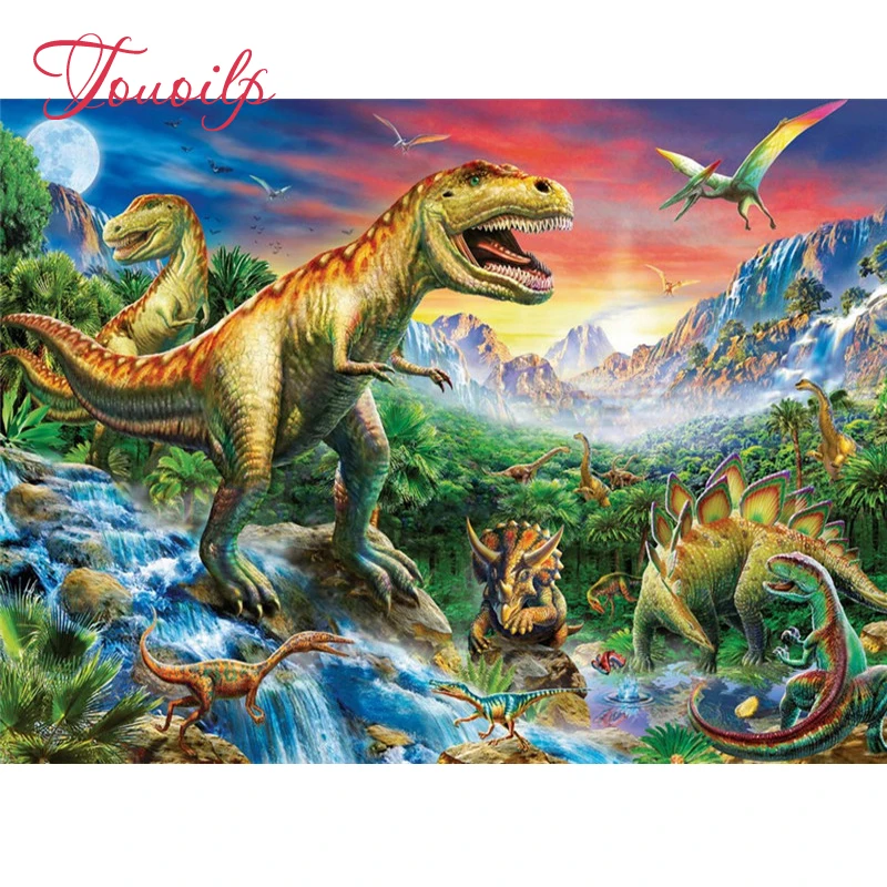

DIY 5D Diamond Painting Cross Stitch dinosaur Animal Mosaic Kit Handmade Rhinestones Paste diamond Embroidery Home Decor