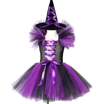 Maleficent/платье-пачка «злая королева» для девочек с рогами; Детский костюм ведьмы для костюмированной вечеринки; костюмы на Хеллоуин для девочек; Детские Вечерние платья; От 2 до 12 лет