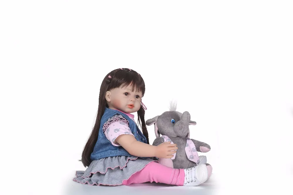 NPK Boneca Reborn 22 дюйма мягкие силиконовые виниловые куклы Baby Doll реалистичные для