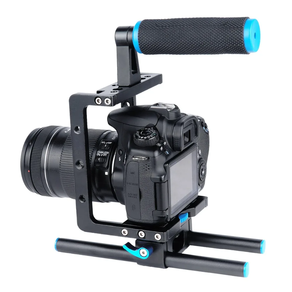 Алюминиевый сплав ручной DSLR Camerea клетка Rig Фотографическая камера Низкая съемка оборудование ручка для Canon Nikon sony камера клетка