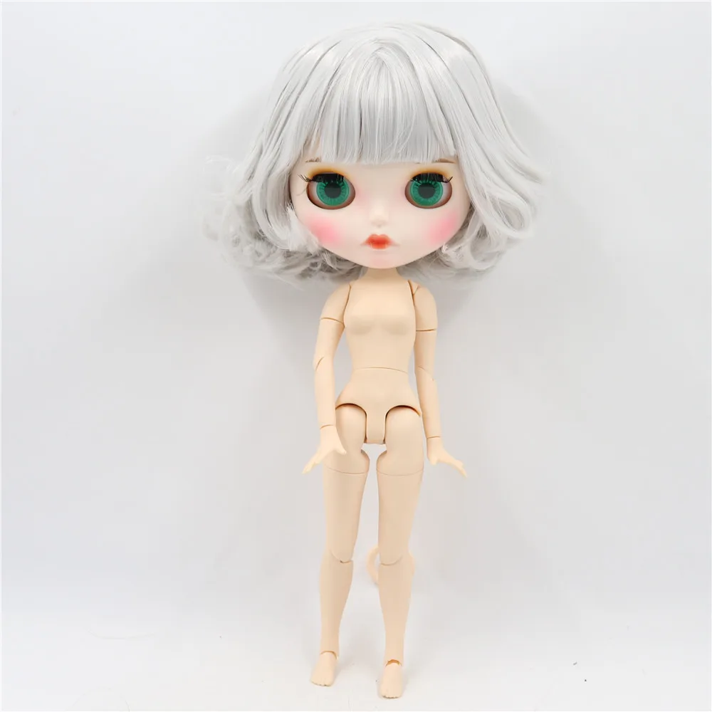1/6 Blyth кукла белая кожа соединение тела серые короткие волосы новое матовое лицо с бровями блеск для губ. Нет. BL1003 - Цвет: body