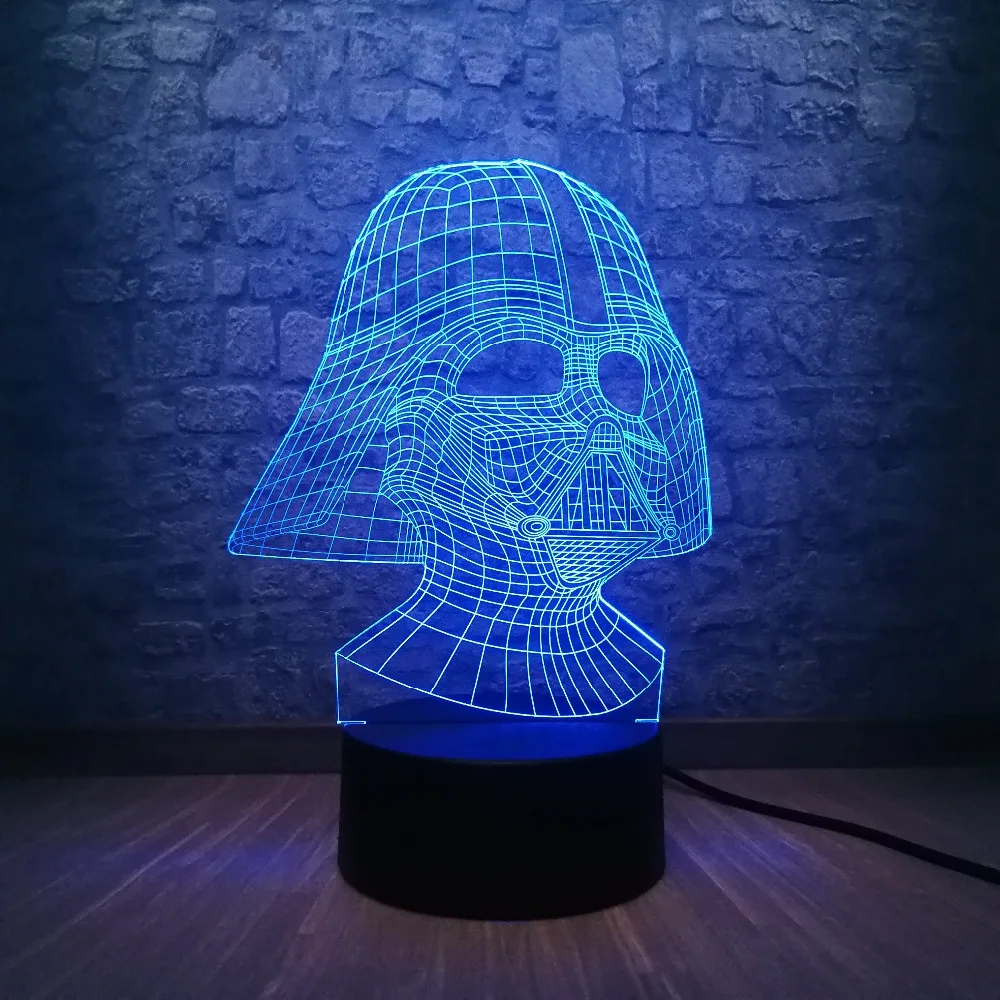 Звездные войны 3D USB светодиодный светильник с мультяшным рисунком 7 цветов ночной