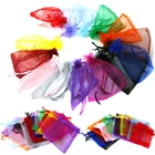 10 шт., подарочные мешочки из органзы с выбором размера, мешочки для рисования, для свадьбы, Рождества, предметы для вечеринки, сувениры