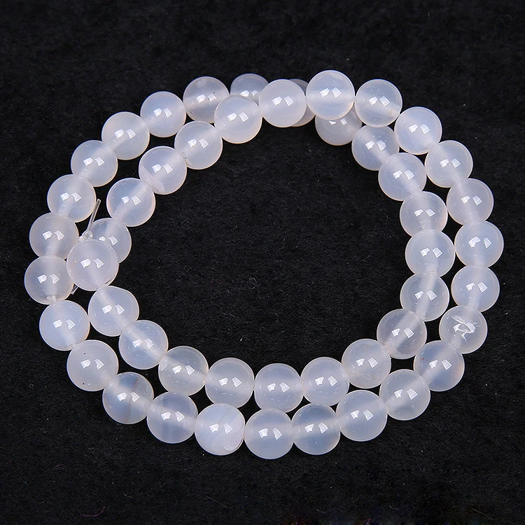 Бусины Из Натурального белого халцедона круглые бусины из высококачественного