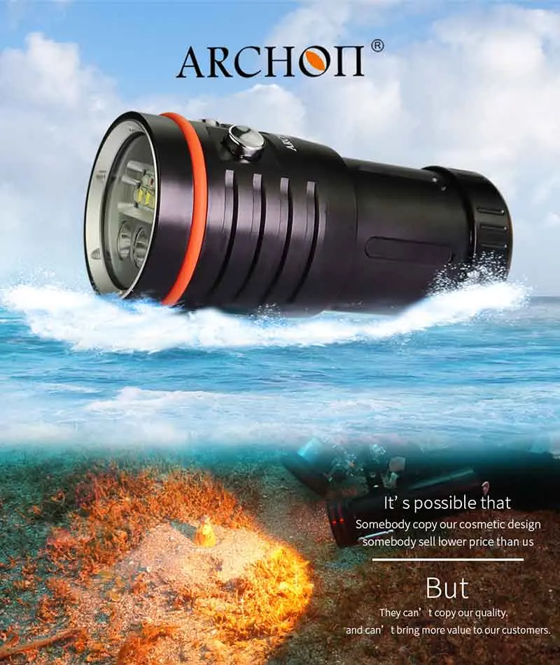 ARCHON W41VP II D35VP II фонарик для дайвинга 4200LM CREE L2 Красный СВЕТОДИОДНЫЙ УФ подводные фонари для дайвинга фотографирование видео точечный свет