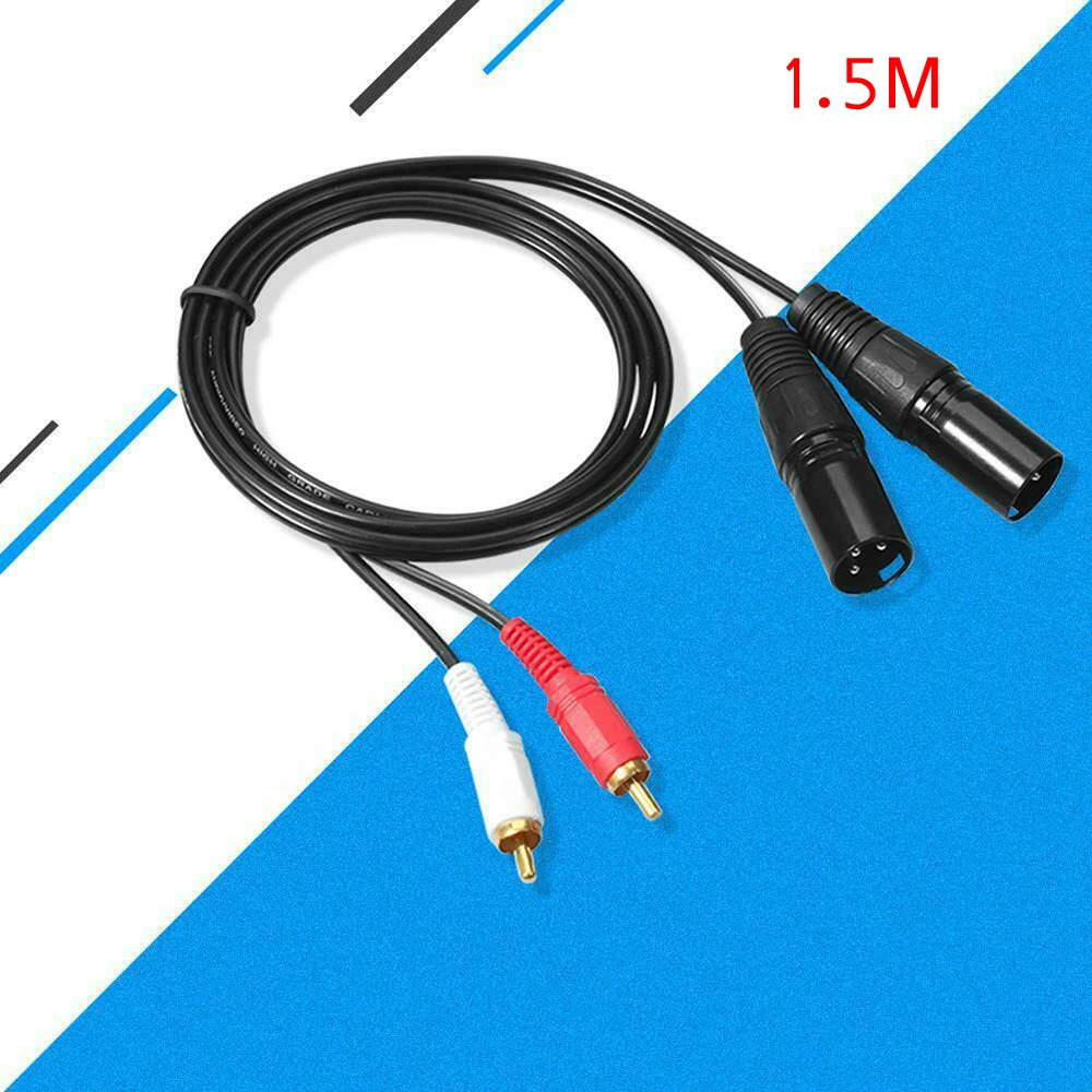 Стерео HIFI аудио кабель двойной RCA штекер XLR Штекер 1 5 м расширение видео для