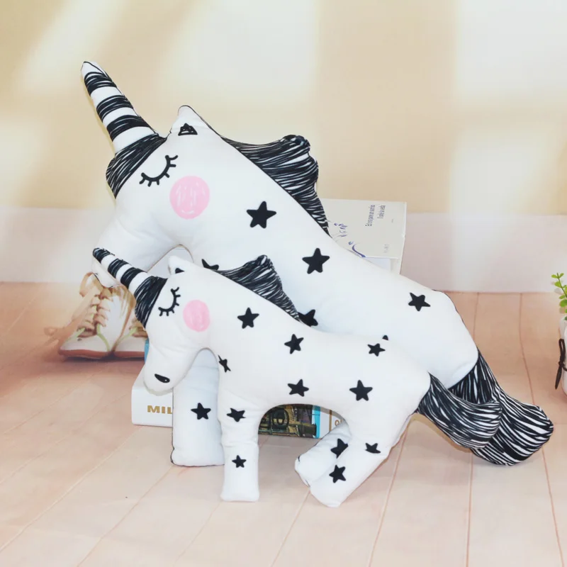 42cm unicorn Kawaii Единорог зубы в полоску кролик плюшевые игрушки-подушки вниз хлопок плюшевые единорог подушки плюшевые животные игрушки подарки для детей девочек - Цвет: 42cm unicorn