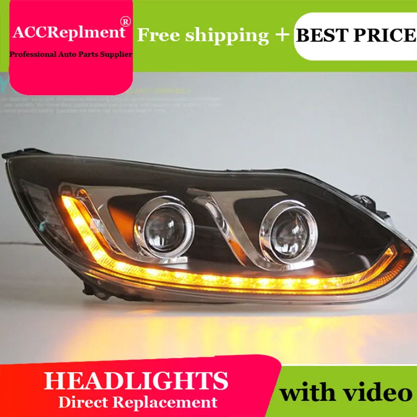 Авто. PRO головной светильник s для ford focus 2012 2014 Q5 bi xenon объектив + светодиодный DRL H7 HID