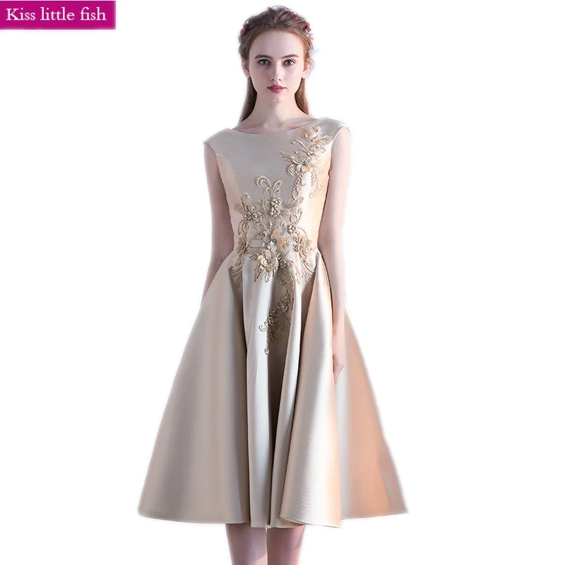 Бесплатная доставка Элегантные Короткие коктейльные платья Robe de cocktail au genou