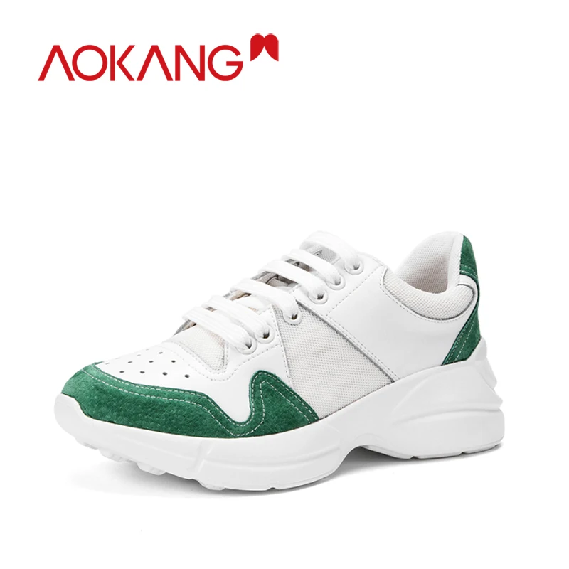 Женские кроссовки на платформе AOKANG повседневные весну и осень Tenis Feminino chaussure femme