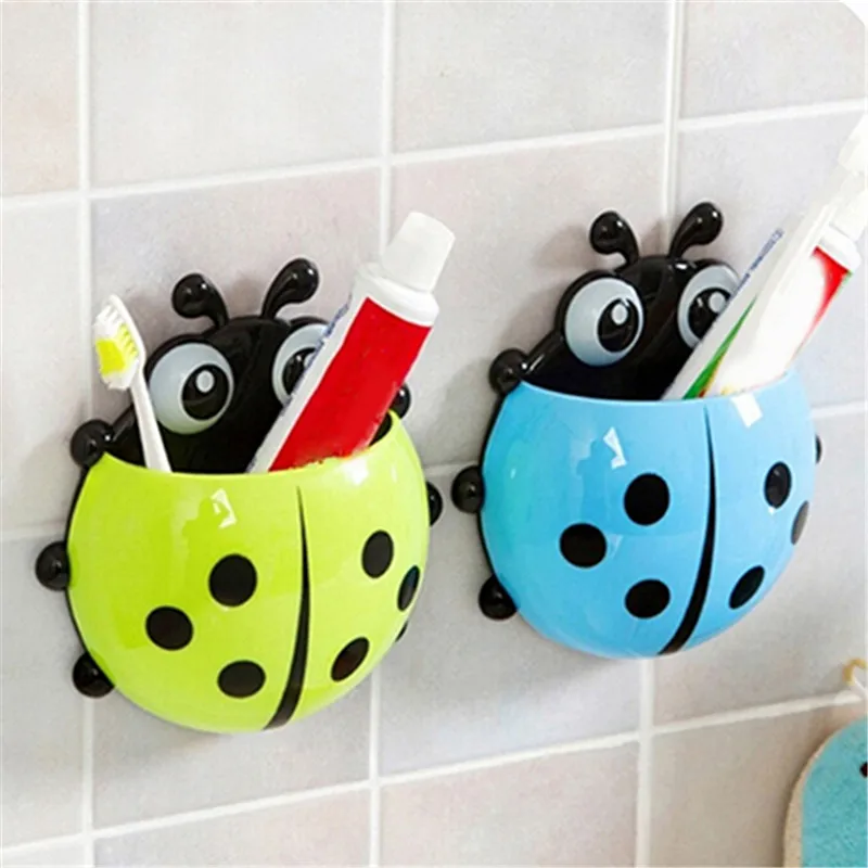 Cute Ladybird Beetle Toothbrush Toothpaste Holder Storage Rack Bathroom Shelves | Обустройство дома