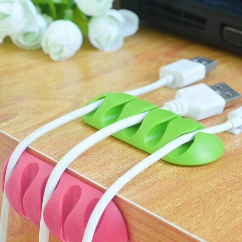 

Dehyaton Cable Winder Earphone Cable Organizer Silicon Wire Holder For Charger Data Cable Holder Clips for MP3 Mouse,Earphone