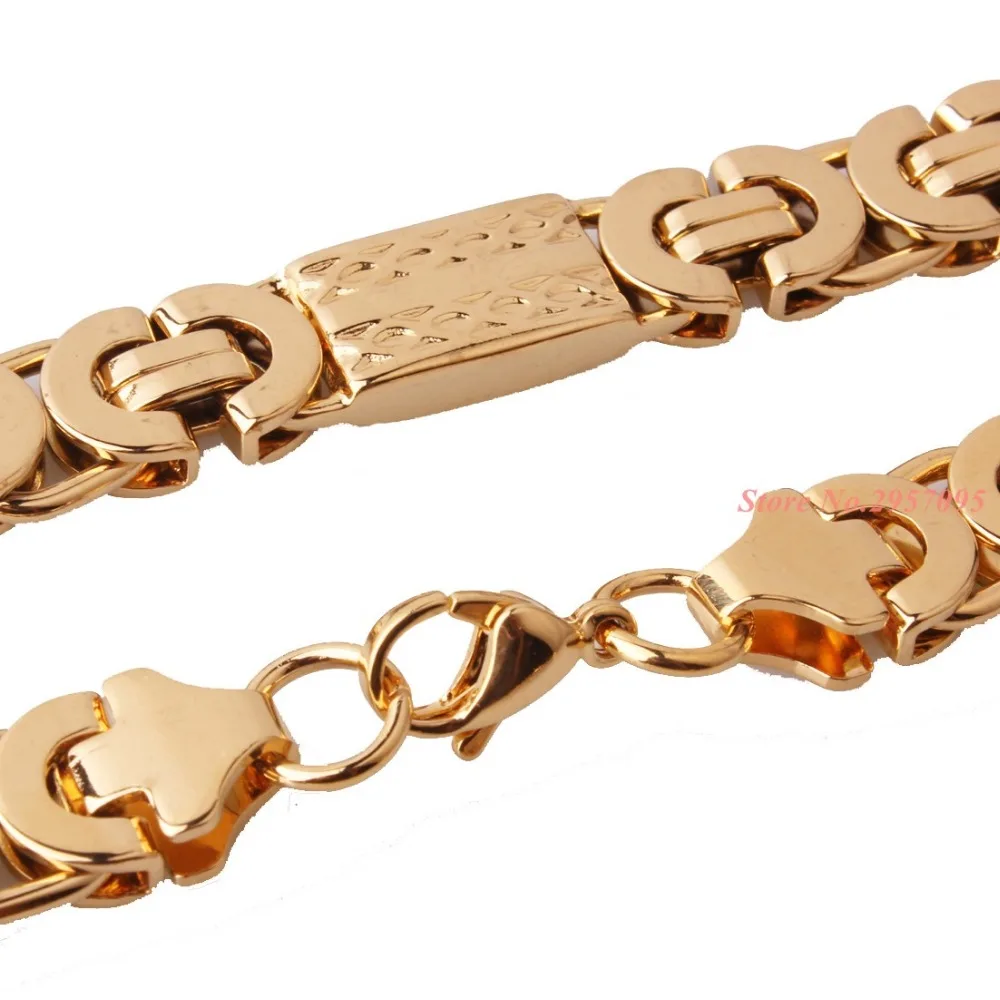 Мужское плоское византийское ожерелье 7-40 дюймов цепочка из нержавеющей стали