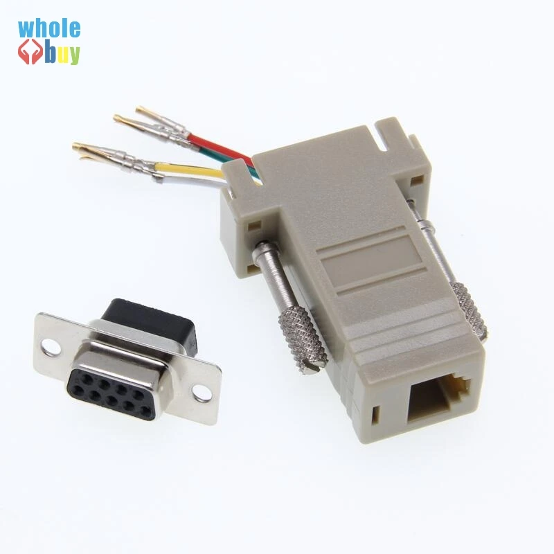 100 шт./лот DB9 женский RJ12 RJ45 для адаптер компьютера подключение 9-контактный разъем