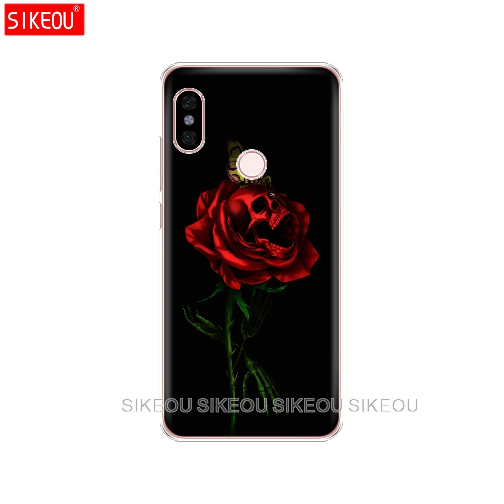 Silicone Cover phone Case for Xiaomi redmi S2 Y2 6 5 2 3 3s pro PLUS note 4 4X 4A 5A 6A soft tpu Flower Skull coque clear |