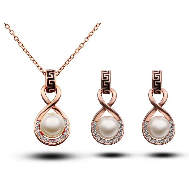 Набор ювелирных изделий infinity жемчужное ожерелье набор хрустальных