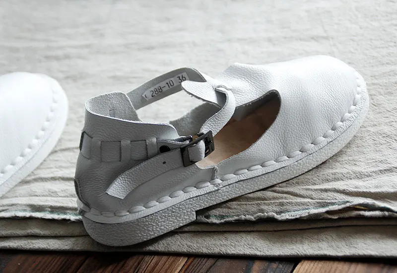 Careaymade-сандалии из натуральной кожи белые туфли ручной работы обувь на плоской