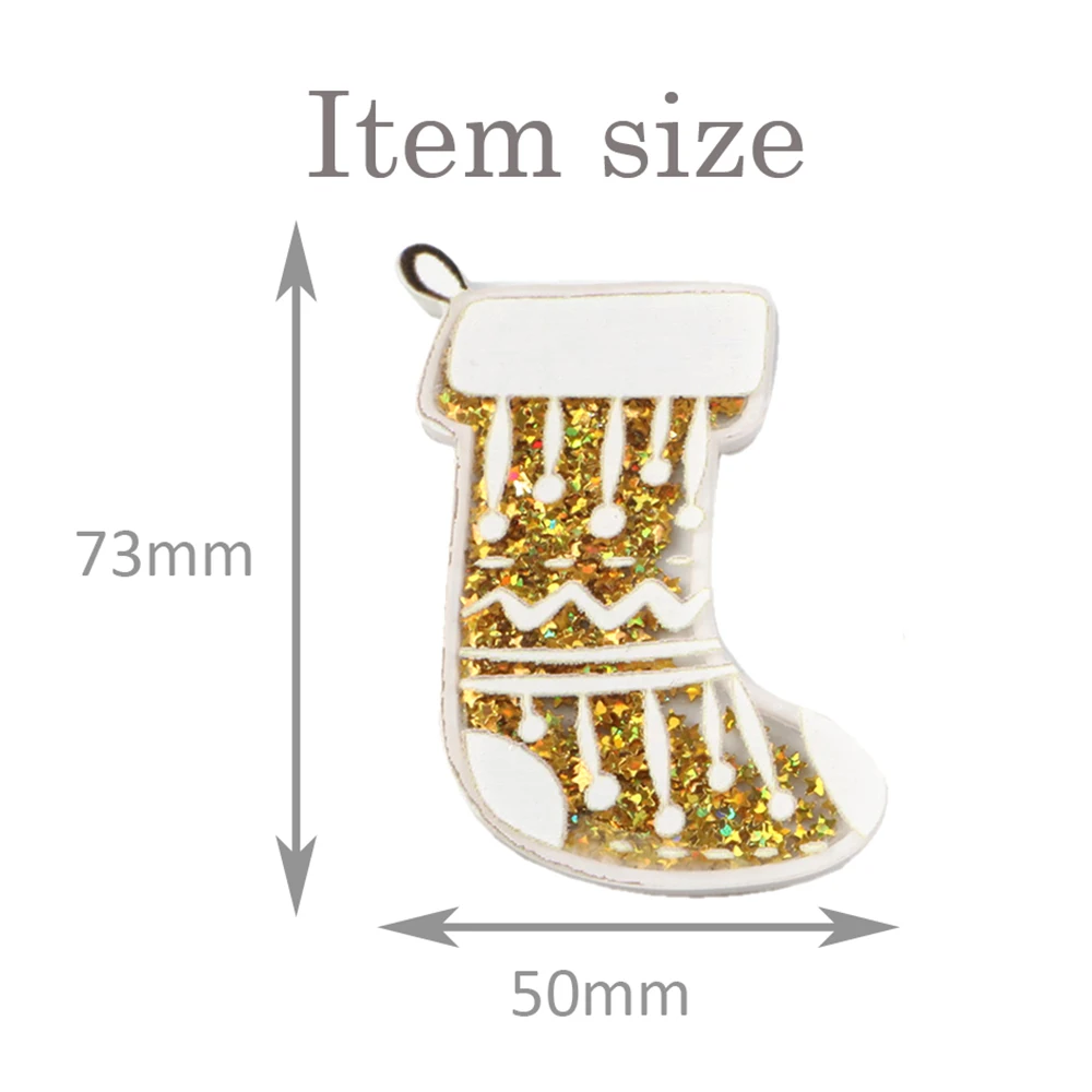 50x73mm New Christmas Deer Transparent Plastic Resin with Colorful Sequins DIY Make Hair Clip Accessories Craft Handmade Decor,5Yc6894 - Цвет: 50x73mm