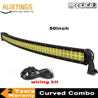 50inch 288w curved led light bar spot flood beam combo yellow fog light for tractor boat offroad 4wd 4x4 car truck suv atv