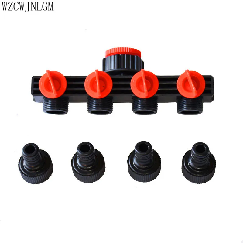 Разветвитель для садового орошения с 4 ходовым краном 1 шт.|hose fitting|1/2 hose connectoradapter |