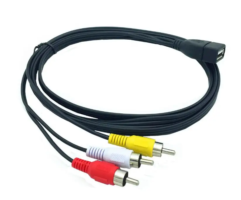 5 футов 1 м USB A разъем на 3 RCA Phono AV кабель свинцовый PC TV Aux аудио видео адаптер 20 см 150