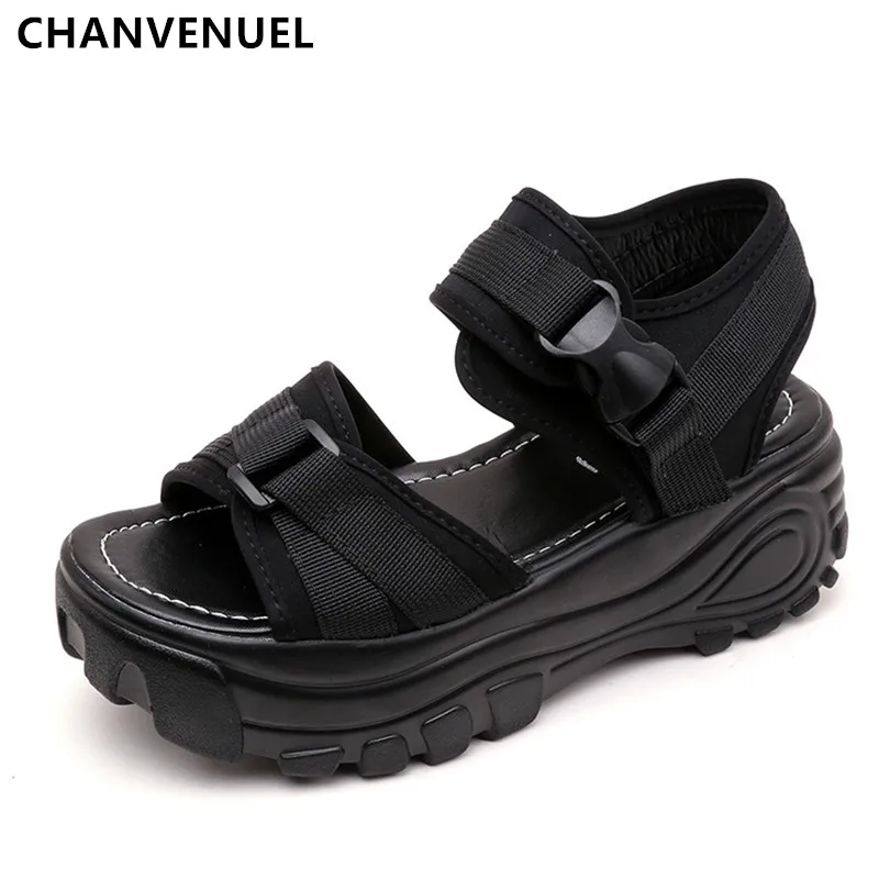 2017 Женские сандалии новые летние модные босоножки на платформе танкетке толстая