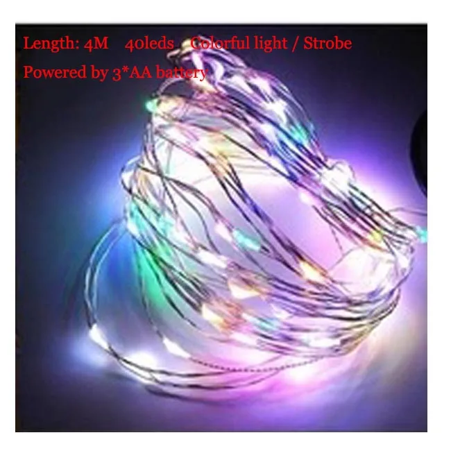 Strobe 4M 40LED 3-10 м гирлянда из медной проволоки светодиодный светильник-гирлянда праздничное украшение для помещений Сказочный светильник Рождественский год свадебный подарок DIY декоративный светильник PD034 - Испускаемый цвет: Strobe 4M 40LED