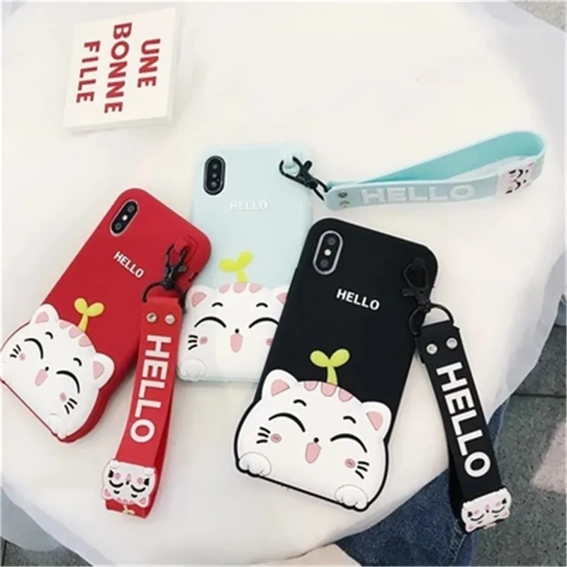 3D мультяшный Кот силиконовый чехол для Huawei P8 P10 P20 Pro Mate 7 8 9 10 Lite Plus 2017 P Smart Honor 7C V10 Enjoy