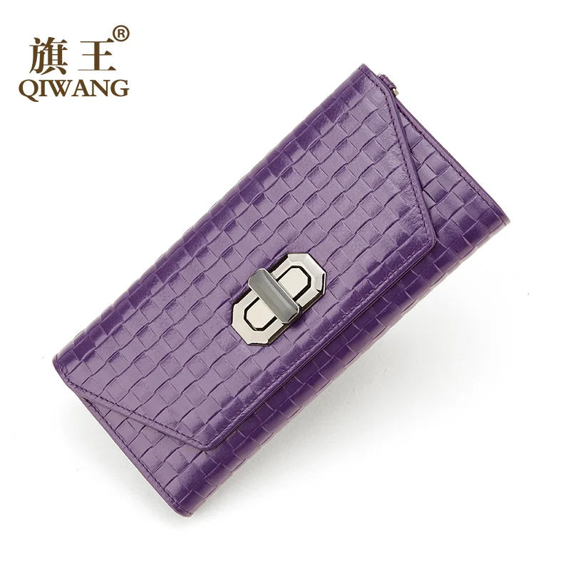 Мода 2019 ткачество женские кошельки из натуральной кожи женский удлиненный