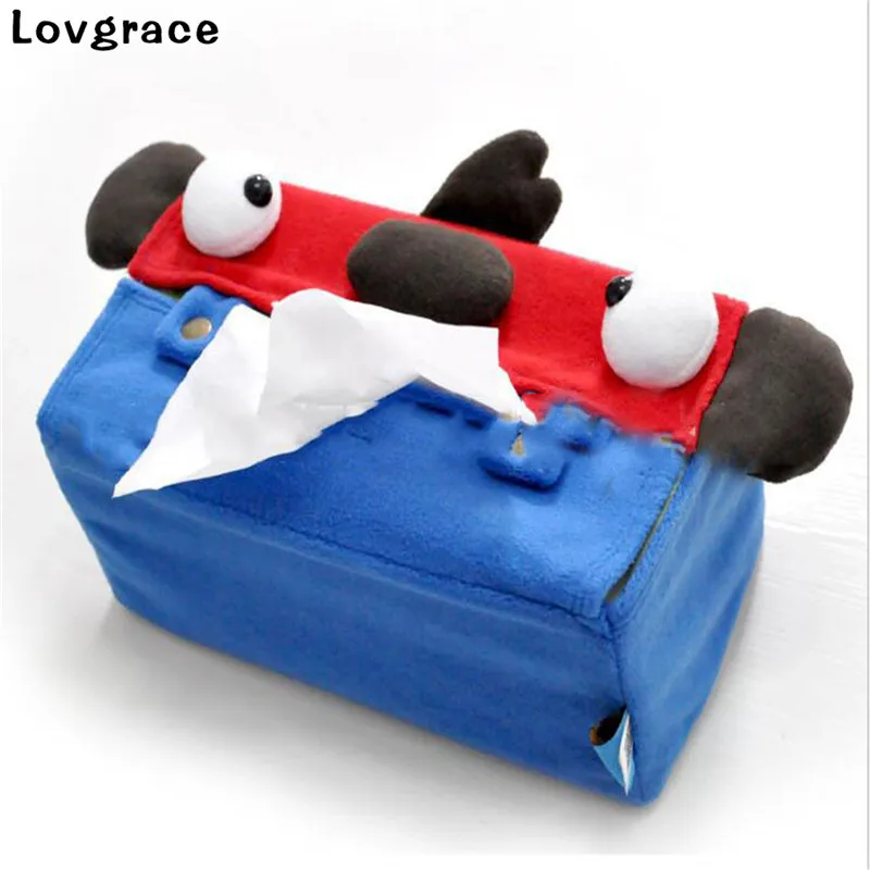 

High Quality Flock Tissue Box Cute Cartoon Napkin Holder Cover Room Car Sofa Hotel Decor Paper Container Case Wedding Supplies