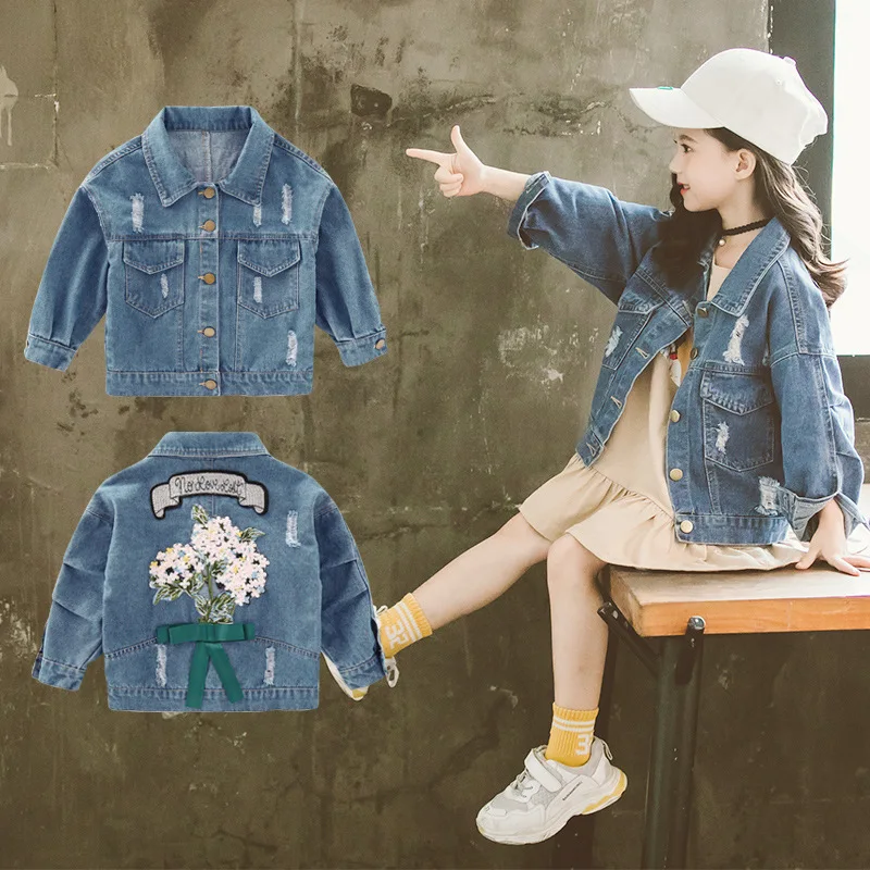 Детская одежда куртки из хлопка с вышивкой для больших девочек детская верхняя