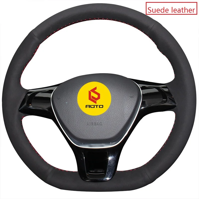 Оплетка на руль для Volkswagen VW Golf 7 Mk7 Новинка Polo без оригинальной кожи - Название цвета: Suede leather