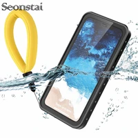 for iphone xs max snowproof case water proof clear back front cover for iphonex etui coque for iphone xs xr with wristband