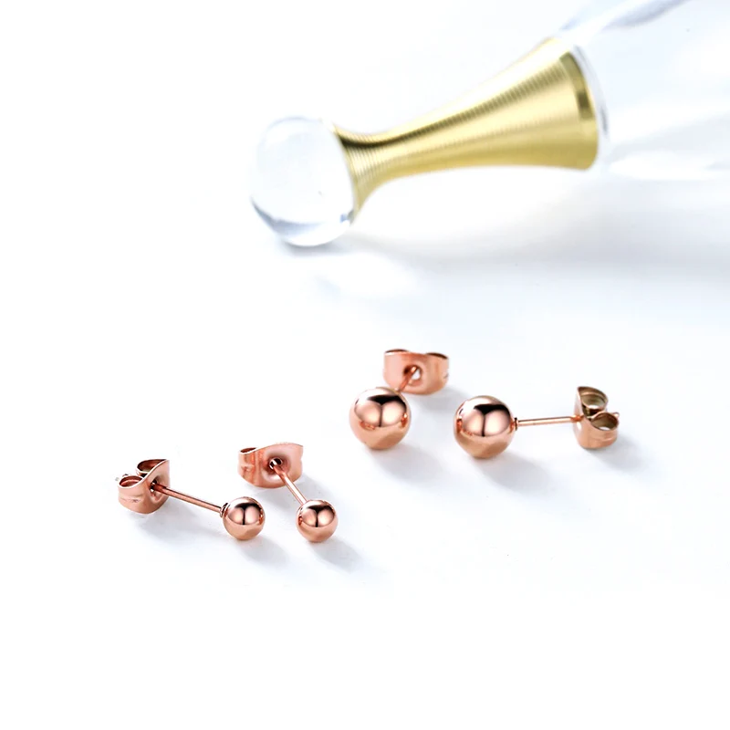 Модные ювелирные изделия YUN RUO из нержавеющей стали серьги гвоздики цвета