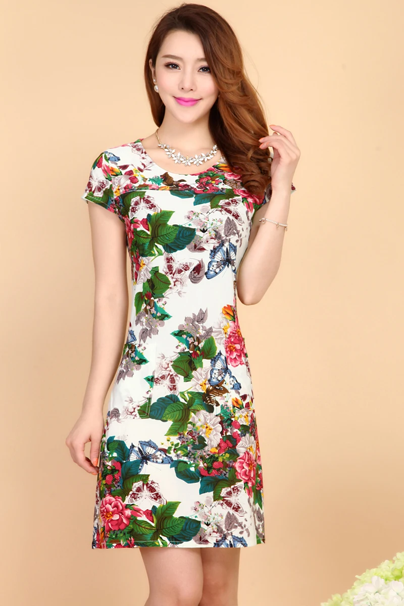 Cuerly L-5XL 2019 женские платья размера плюс тонкая туника молочный шелк с цветочным