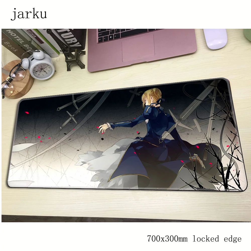 Fate Saber Коврик для мыши геймер 700x300x3мм игровая коврик большой заказной ноутбук ПК