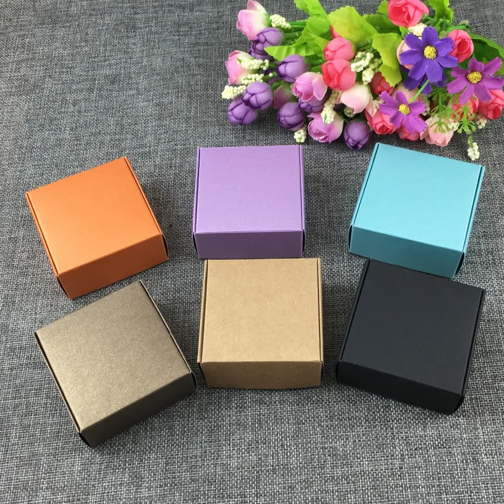 Коробка для хранения из крафт бумаги коричневая подарочная упаковка 6 5x6 5x3 см 50