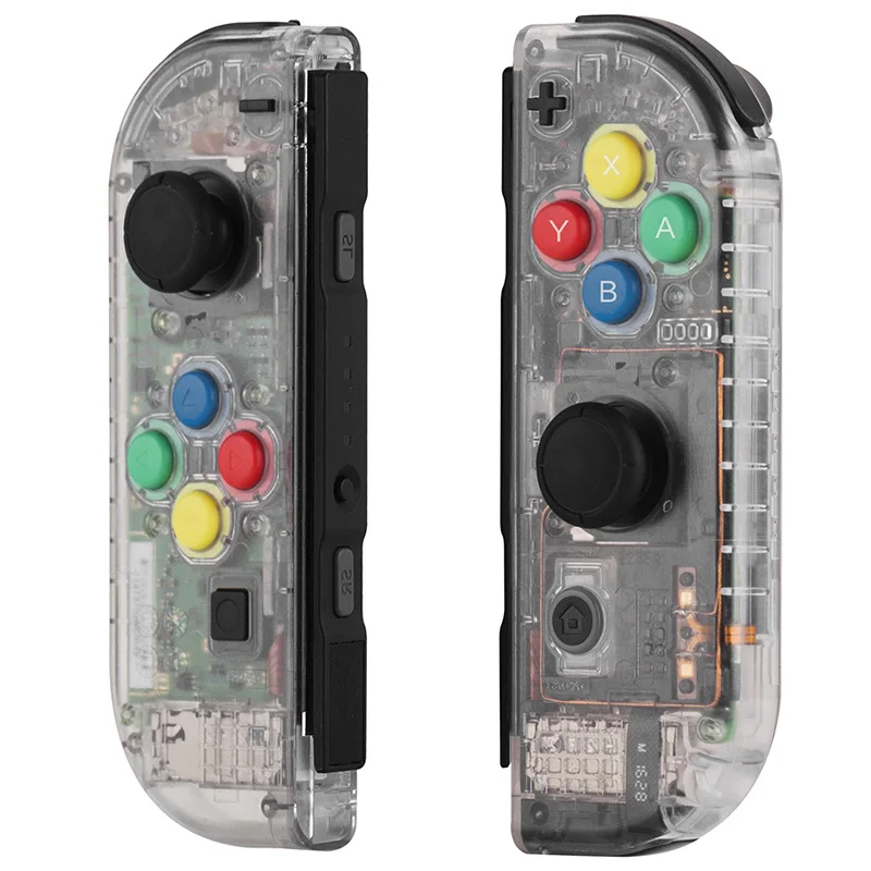 Clear joy con Myriann Сменный переключатель оболочки для Kind переключатель NS игровая консоль joy con оболочка с 8 цветами - Цвет: Clear joy con