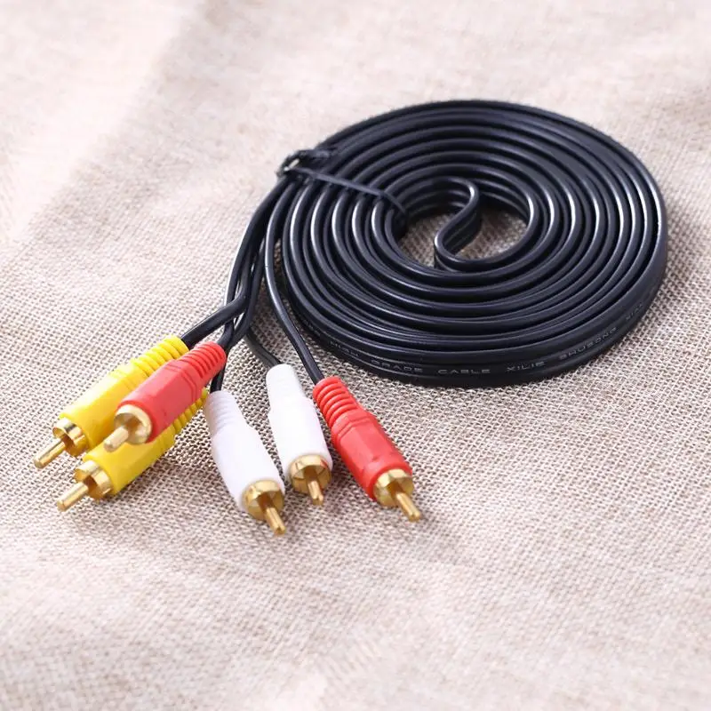 Лидер продаж видеокабель 10 м/5 м/3 м/1 5 м 3 RCA композитный аудиокабель со штекером на