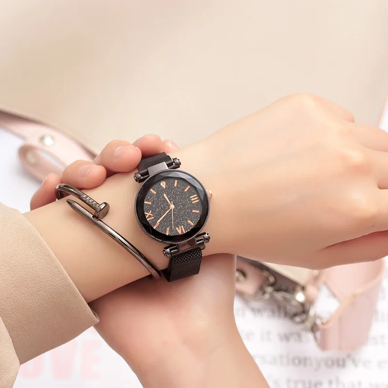 Luxury Starry sky Quartz WristWatch Kids Fashion Magnet Strap Wrist Watch Children Watches Hours Gift For Girls relogio infantil | Наручные