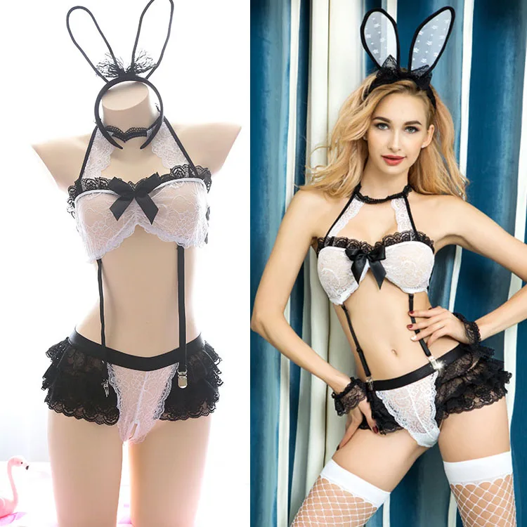 Сексуальное Эротическое белье Комплект Косплей зайчика для девушек Babydoll Ролевые