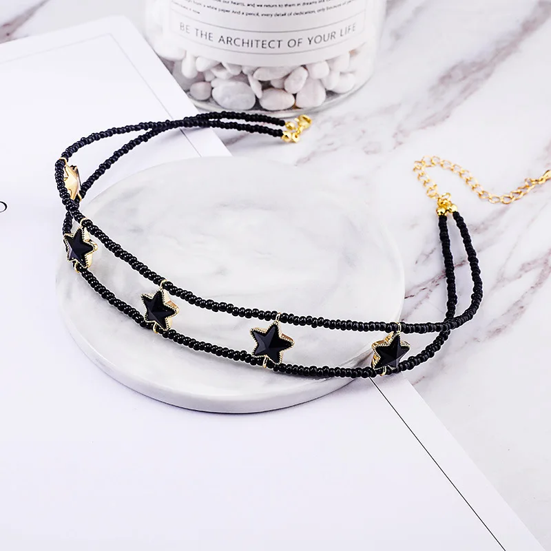 Diana double black star ключица модное ожерелье с цепочкой короткое индивидуальное
