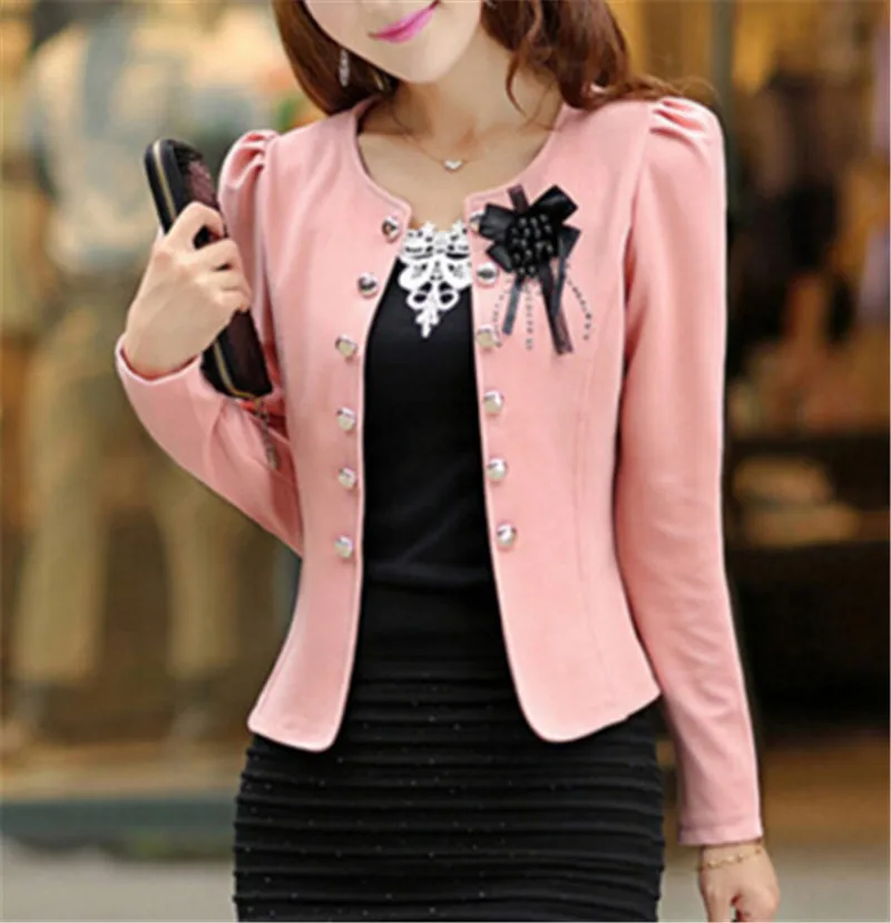 Новинка 2016 Модный Тонкий Блейзер костюм одежды яркие цвета короткий дизайн