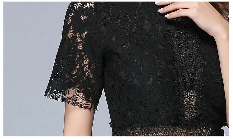 Летнее элегантное женское платье короткий рукав из кружев кроше с Bodycon Вечерние