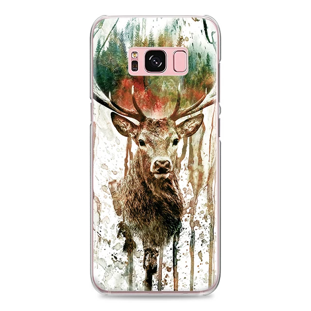Цветной большой лев Снежная Сова олень красочные каракули для samsung Galaxy S4 S5 Mini S6 S7 S8 S9 Edge Plus Note 3 4 5 8 чехол для телефона