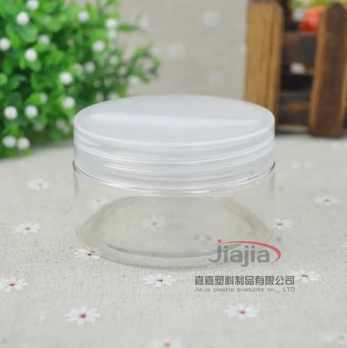 Free shipping:  100g Clear Frosted/clear PET jar with lid+shim+spoon.Storage Box 100ml Plastic Box Container Packaging Container