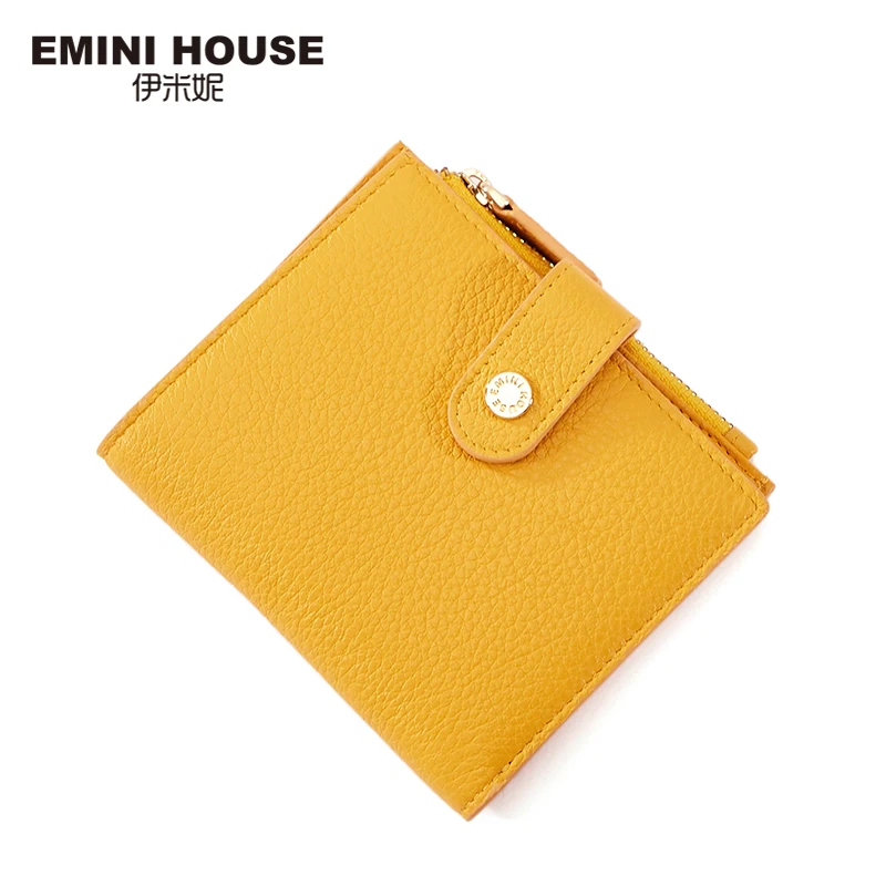 Женский кошелек из натуральной кожи EMINI HOUSE компактный складной 4 цвета с