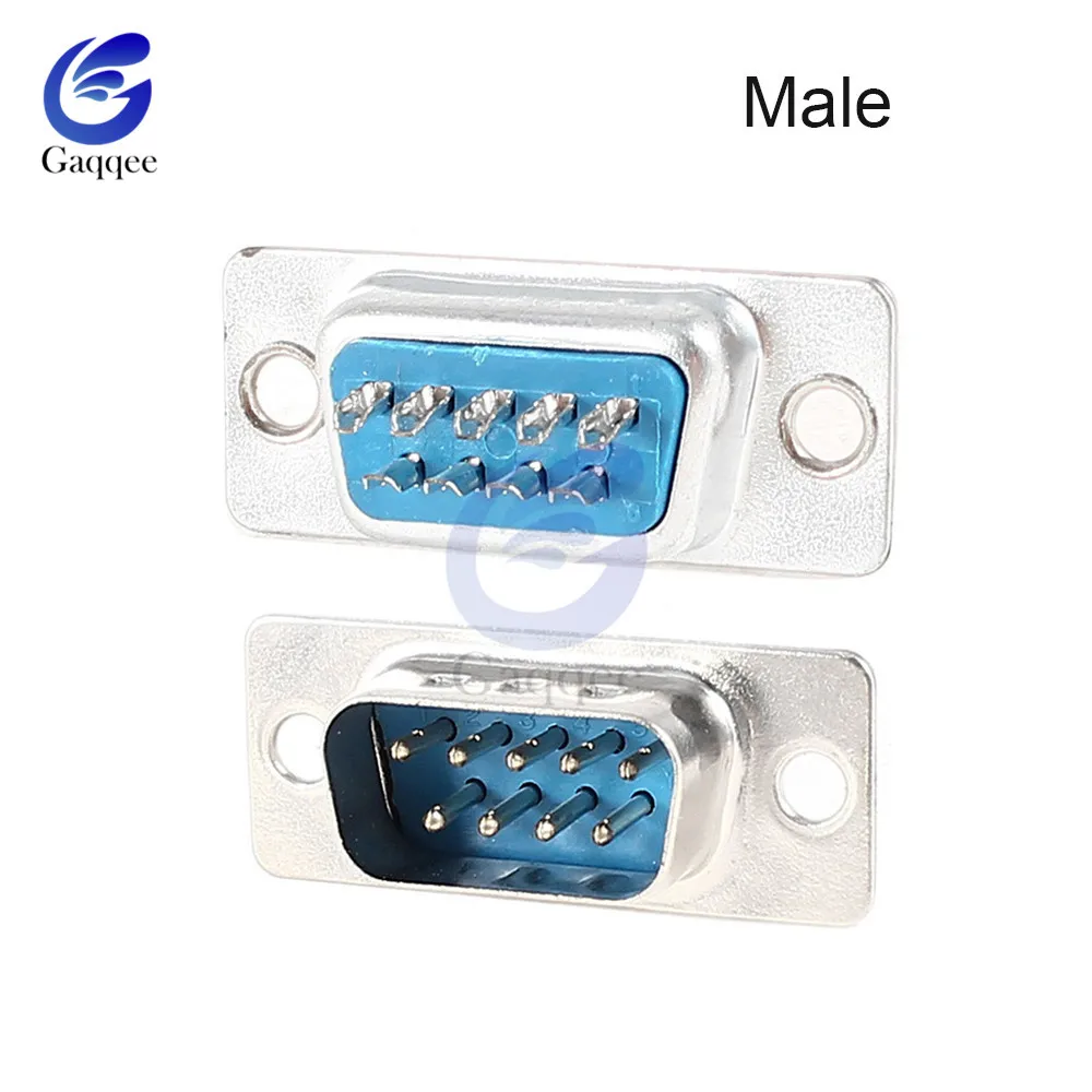 10 шт. RS232 DB9 Серийный VGA 9 контактный женский 2 рядный паяльный Тип штепсельная