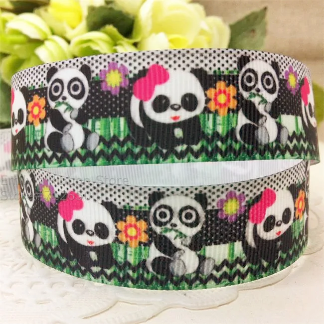 Бесплатная доставка лента в рубчик с принтом панды виде животного бант